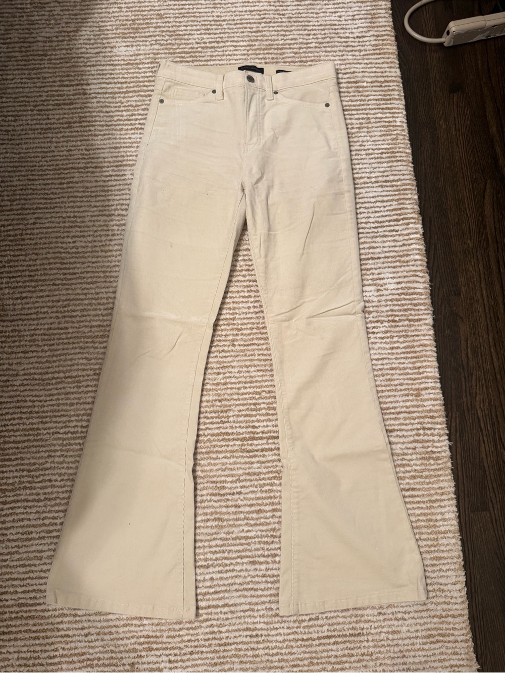 Banana Republic Cream Wide-Leg Flare Jeans